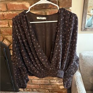 NA-KD Black Floral Blouse